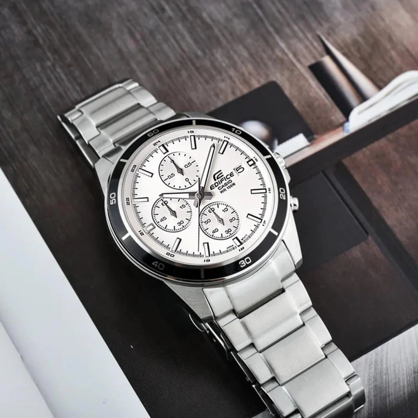 RELOJ EDIFICE EFR-526D-7AVUDF | EDI-OG-10 CASUAL - COLOR PLATEADO BLANCO