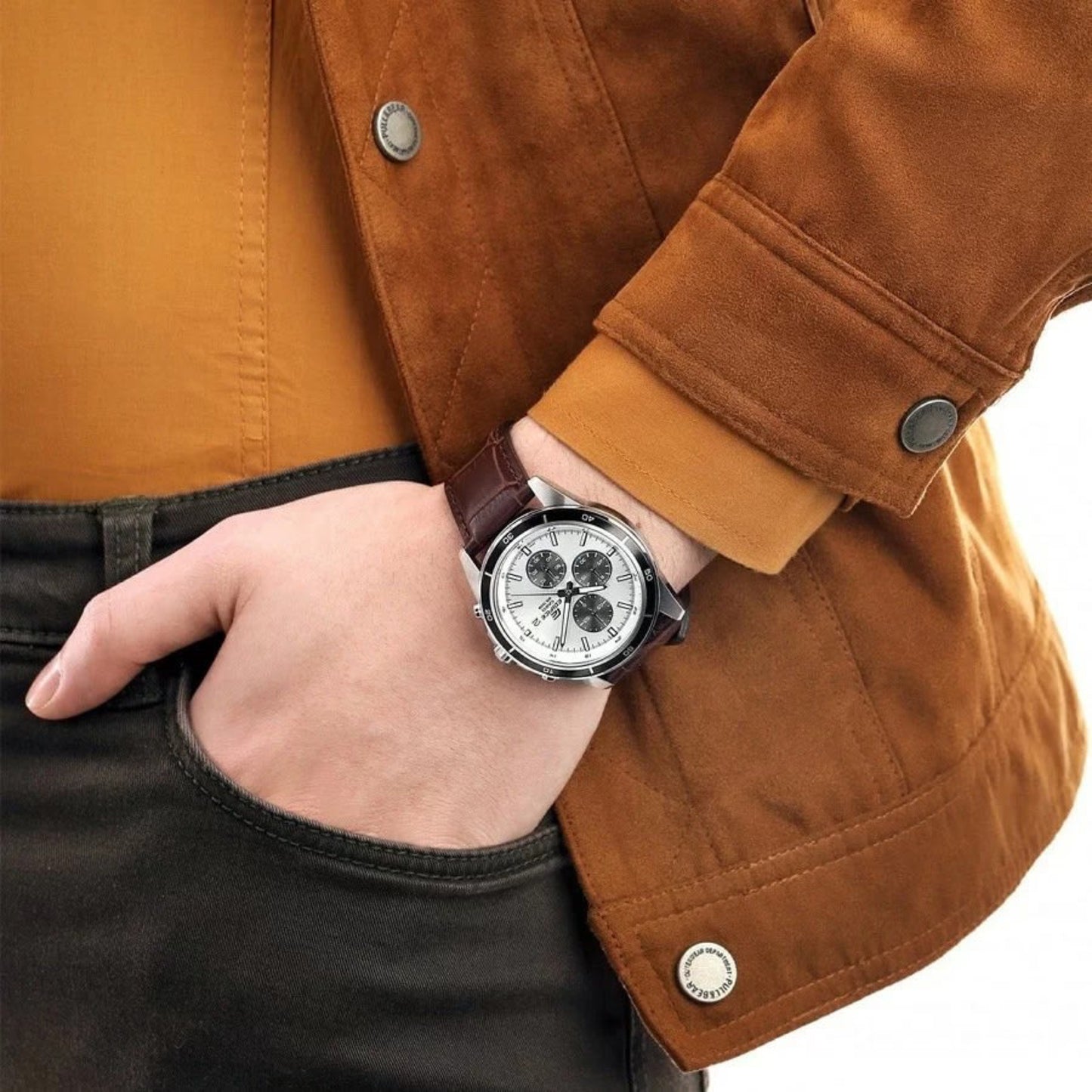 RELOJ EDIFICE EFR-526L-7A | EDI-OG-6 - COLOR MARRÓN - BLANCO