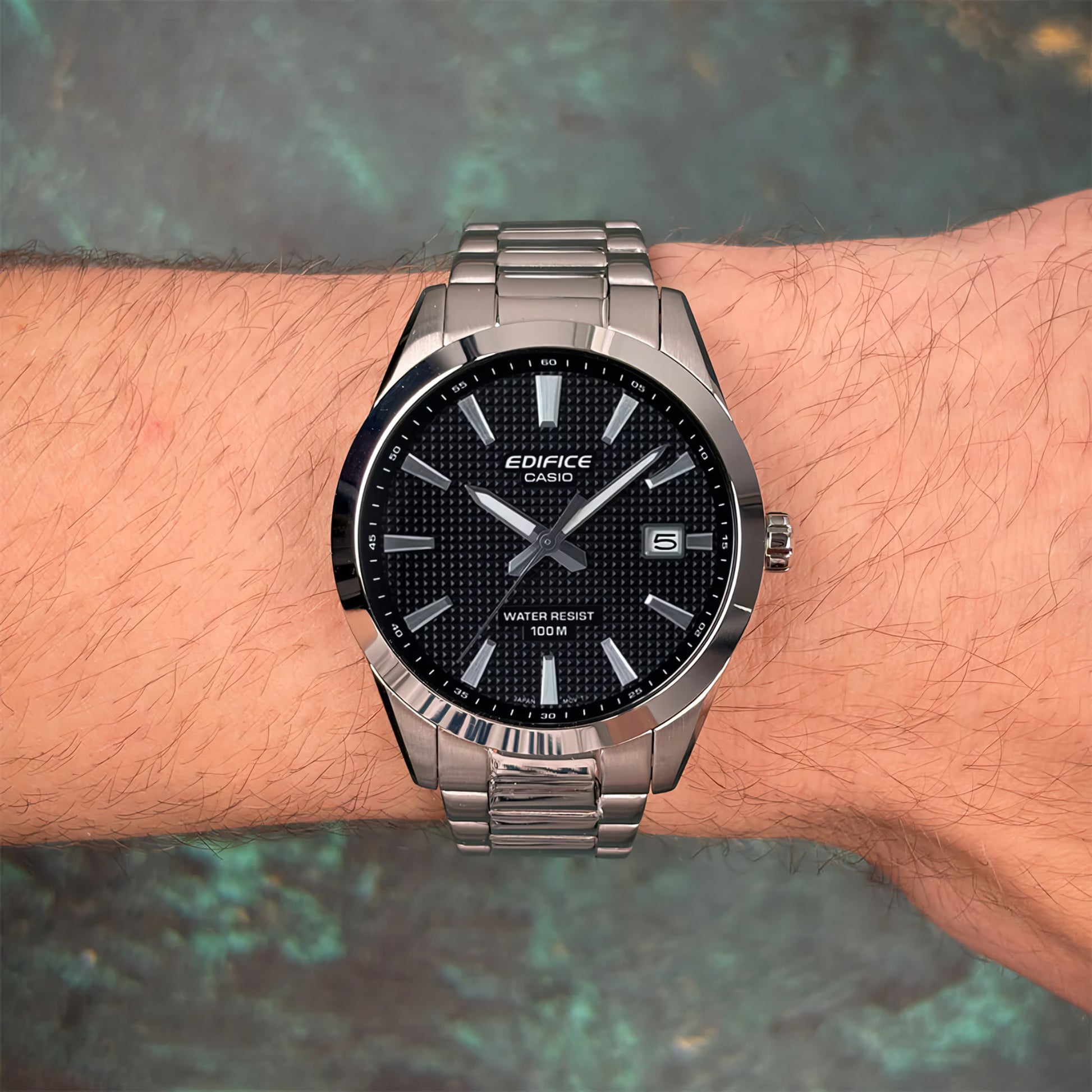 RELOJ EDIFICE EFV-160D-1AVDF EDI-OG-14 CASUAL - COLOR PLATEADO NEGRO