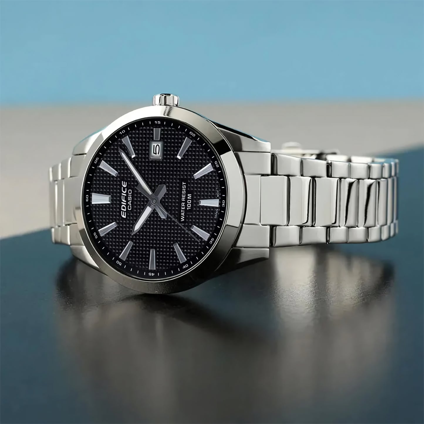 RELOJ EDIFICE EFV-160D-1AVDF EDI-OG-14 CASUAL - COLOR PLATEADO NEGRO