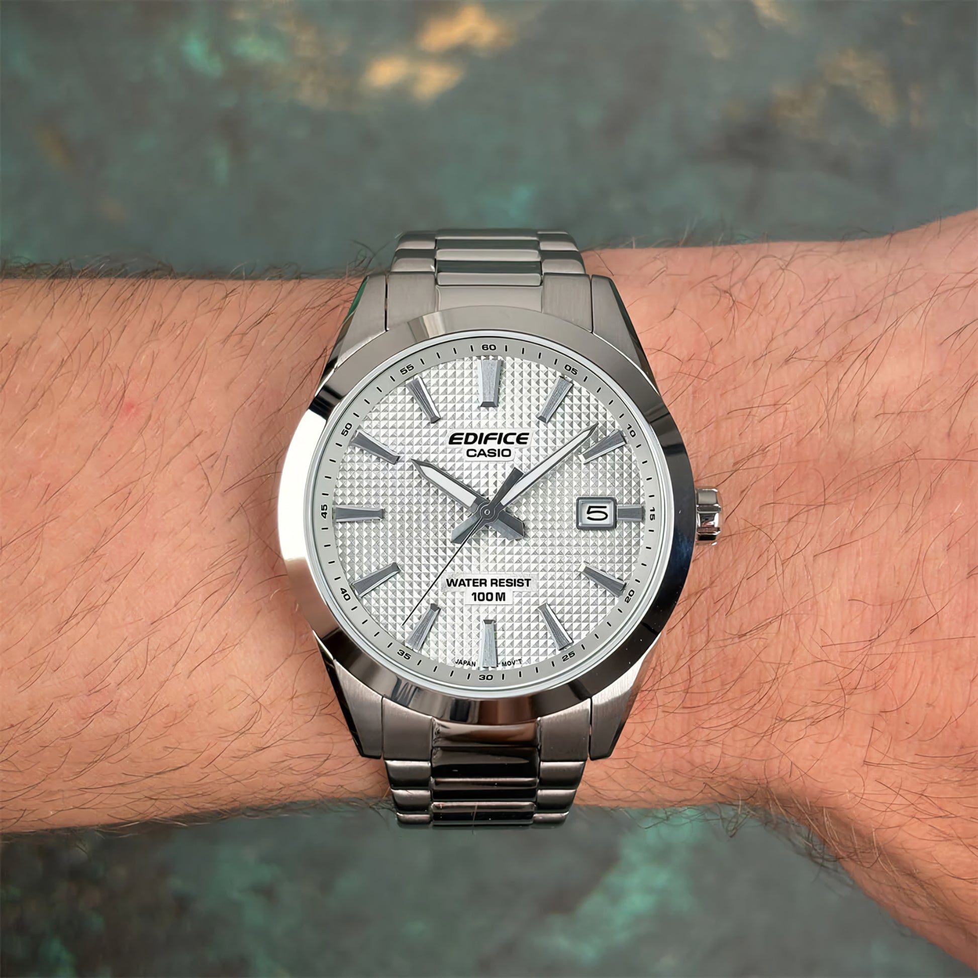 RELOJ EDIFICE EFV-160D-7AVDF EDI-OG-15 CASUAL - COLOR PLATEADO BLANCO