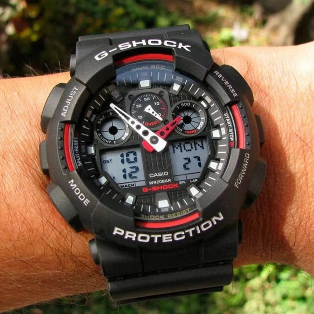 RELOJ G-SHOCK - GA-100 - DEPORTIVO CASUAL NEGRO PARA HOMBRE  | G-S-16 | G-S-147 | G-S-200