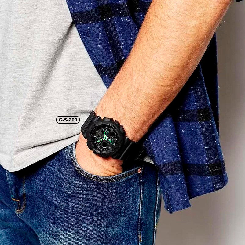 RELOJ G-SHOCK - GA-100 - DEPORTIVO CASUAL NEGRO PARA HOMBRE | G-S-16 | G-S-147 | G-S-200