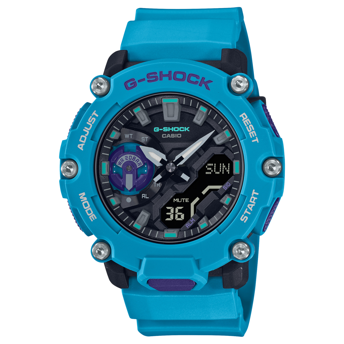 RELOJ G-SHOCK - GA-2200BB DEPORTIVO CASUAL DUAL SKY PARA HOMBRE | G-S-323
