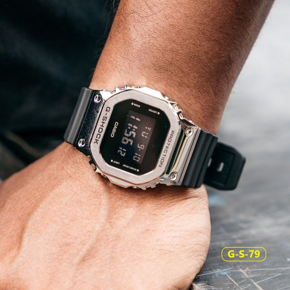 RELOJ G-SHOCK - GM-5600 - DEPORTIVO CASUAL - NEGRO Y PLATEADO | G-S-151 - G-S-79 PARA HOMBRE