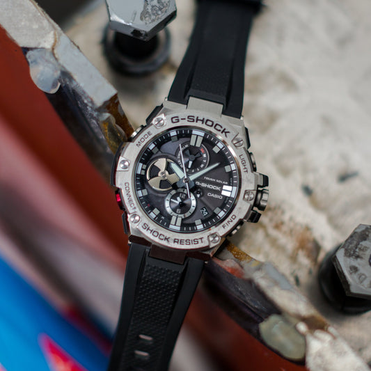 RELOJ G-SHOCK - PLATEADO CON NEGRO | G-S-77-2
DEPORTIVO CASUAL PARA HOMBRE
