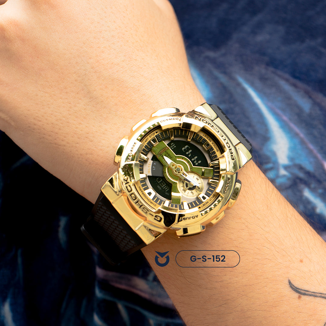 RELOJ G-SHOCK CASUAL PLATA Y DORADO | G-S-152 | G-S-154
