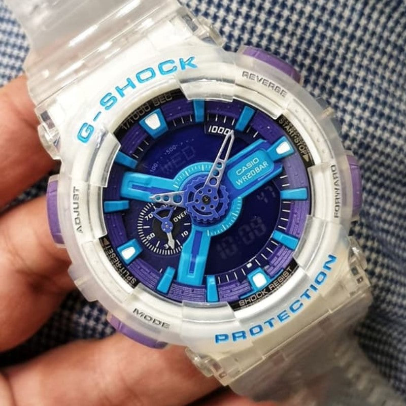 RELOJ G-SHOCK DEPORTIVO TRANSPARENTE AZUL | G-S-18