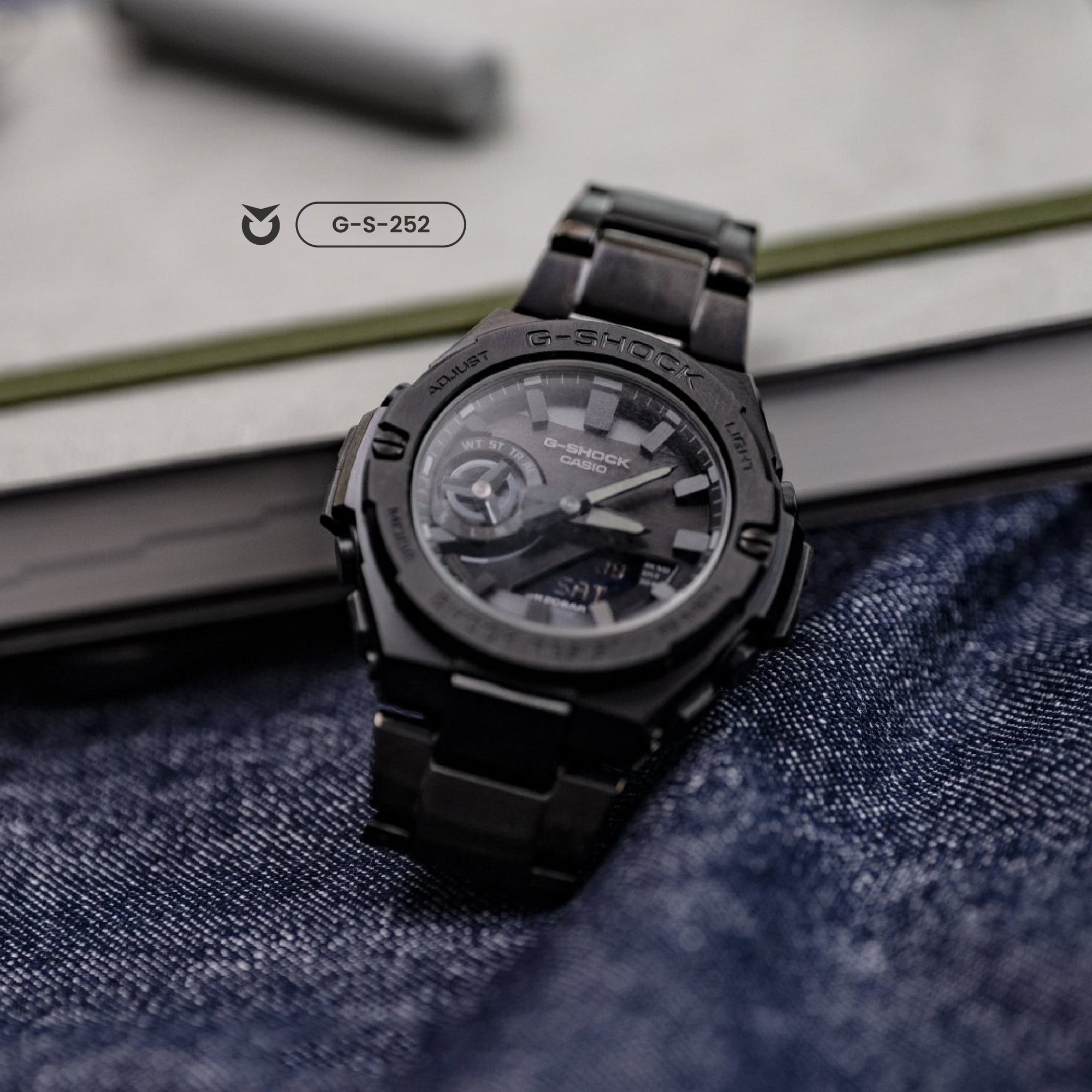 RELOJ G-SHOCK DE ACERO PLATEADO Y NEGRO |  G-S-245 | G-S-252 PARA HOMBRE