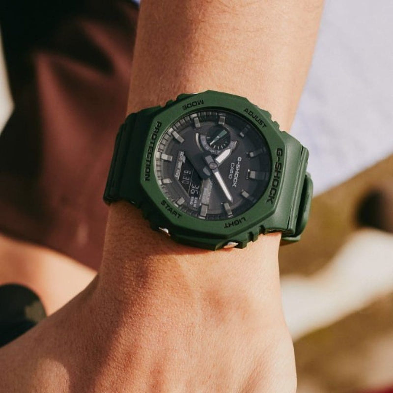 RELOJ G-SHOCK ORIGINAL - TRANSPARENTE VERDE PLATEADO CON NEGRO GA-2100SKE-7A| OG-S-8- OG-S-80 - OG-S-61 - OG-S-65 PARA HOMBRE-1-5
DEPORTIVO CASUAL