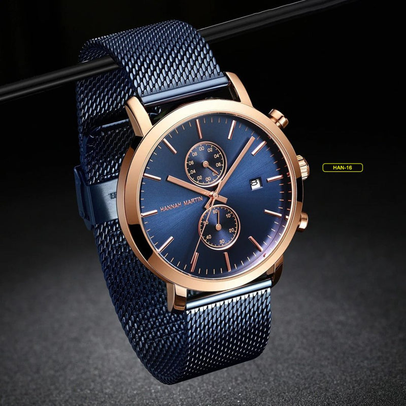 RELOJ HANNAH MARTIN - ELEGANTE AZUL, NEGRO Y DORADO | HAN-16 | HAN-67 | HAN-68 | HAN-91