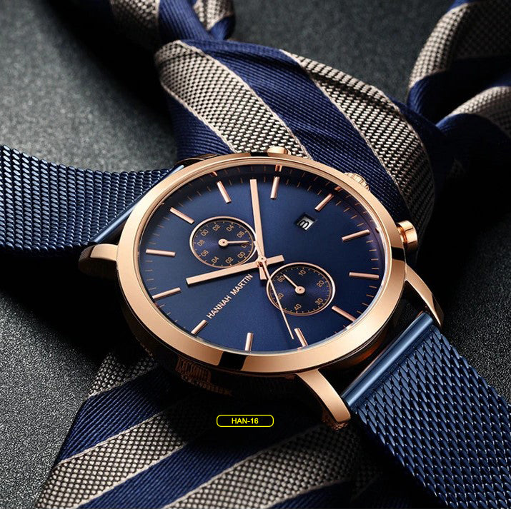 RELOJ HANNAH MARTIN - ELEGANTE AZUL, NEGRO Y DORADO | HAN-16 | HAN-67 | HAN-68 | HAN-91