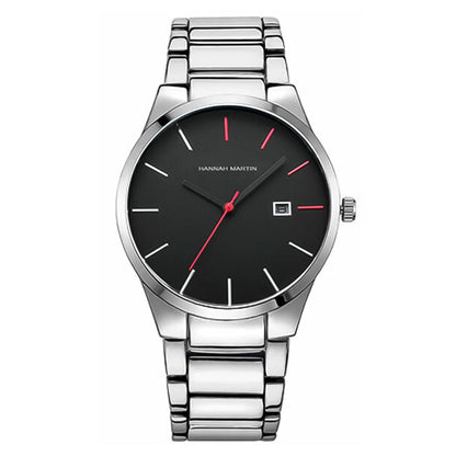 RELOJ HANNAH MARTIN ORIGINAL ELEGANTE PLATEADO Y NEGRO| HAN-26 | HAN-48 | HAN-50 | HAN-52 (4)