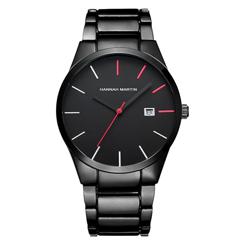 RELOJ HANNAH MARTIN ORIGINAL ELEGANTE PLATEADO Y NEGRO| HAN-26 | HAN-48 | HAN-50 | HAN-52 (7)