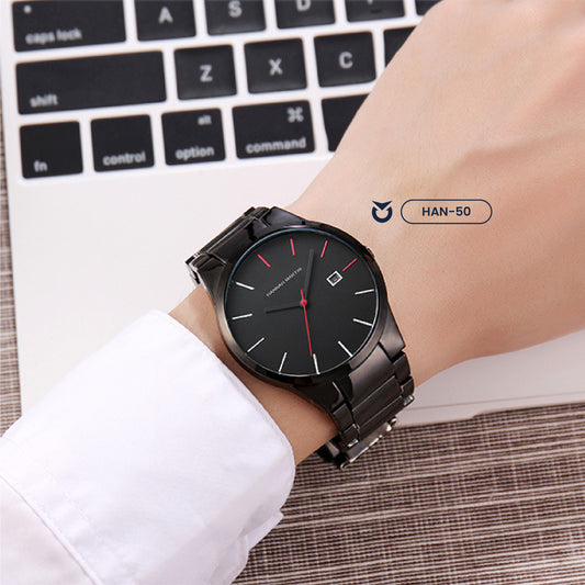 RELOJ HANNAH MARTIN ORIGINAL ELEGANTE PLATEADO Y NEGRO| HAN-26 | HAN-48 | HAN-50 | HAN-52 (8)