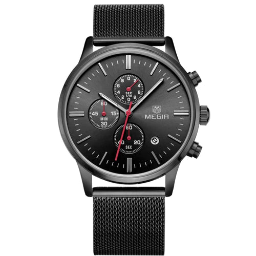 RELOJ MEGIR ORIGINAL - CASUAL DORADO Y NEGRO | MEG-5 - MEG-6 PARA HOMBRE