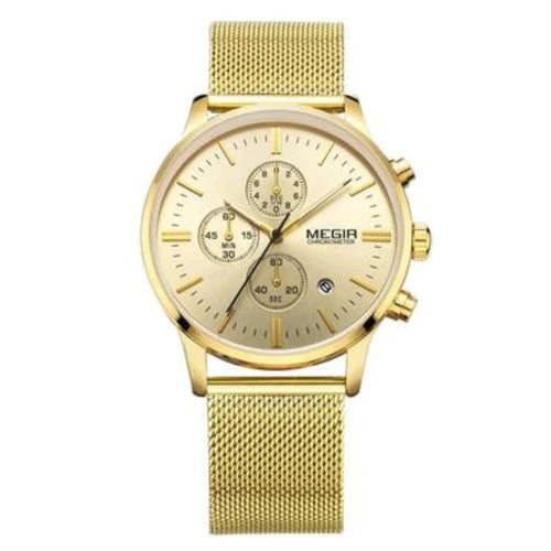 RELOJ MEGIR ORIGINAL - CASUAL DORADO Y NEGRO | MEG-5 - MEG-6 PARA HOMBRE