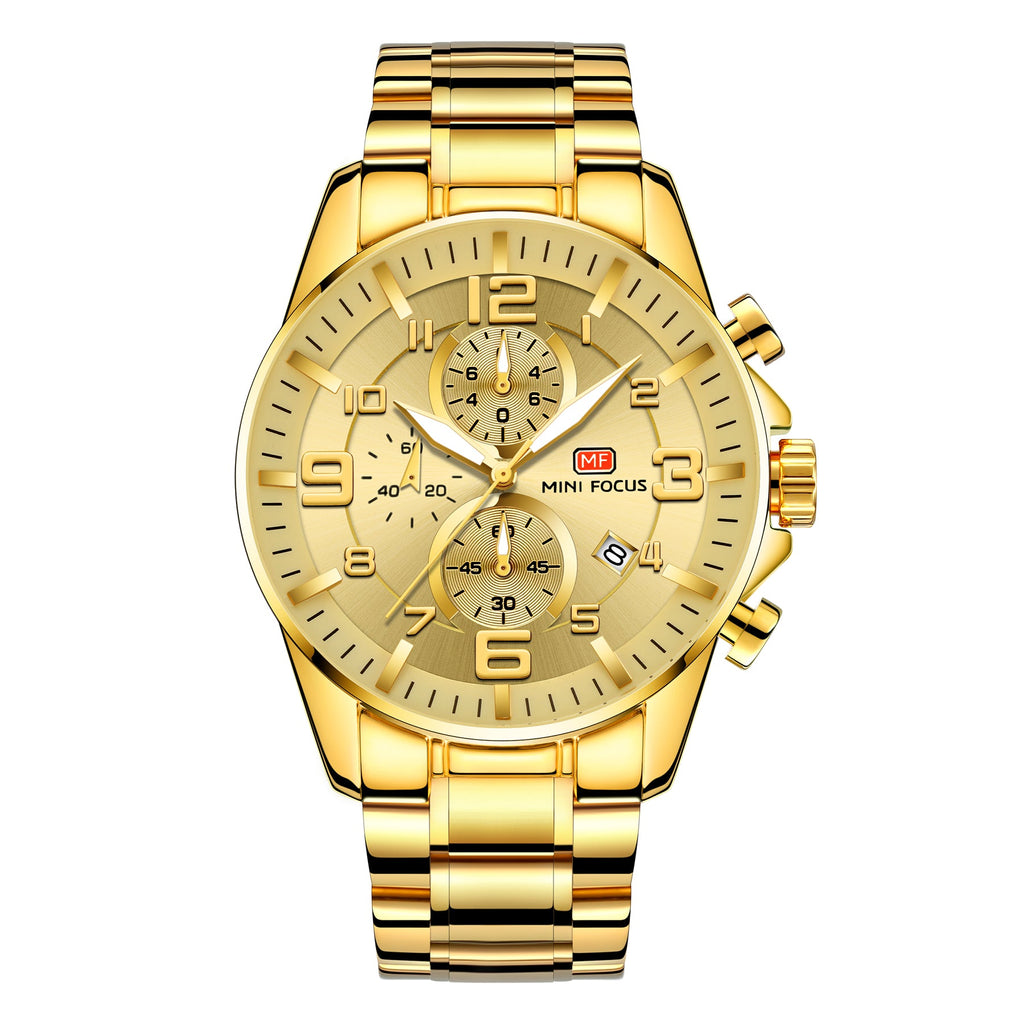 RELOJ MINIFOCUS ORIGINAL ELEGANTES DORADO MF0278G PARA HOMBRE | MIN-15 | MIN-16
