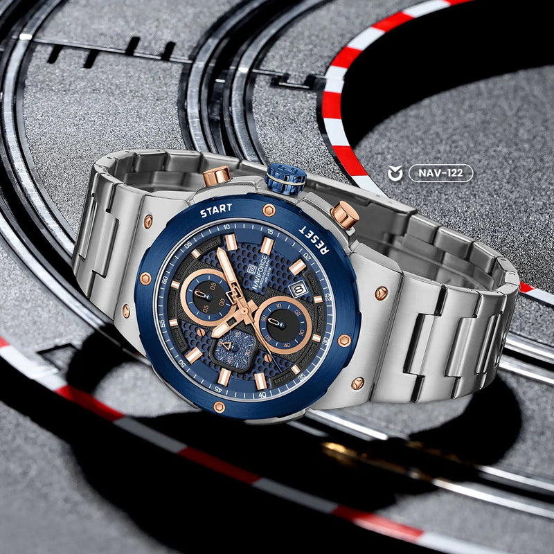 RELOJ NAVIFORCE NF8072 ORIGINAL ELEGANTEN NEGRO Y PLATEADO  | NAV-119, NAV-120, NAV-121, NAV-122 PARA HOMBRE