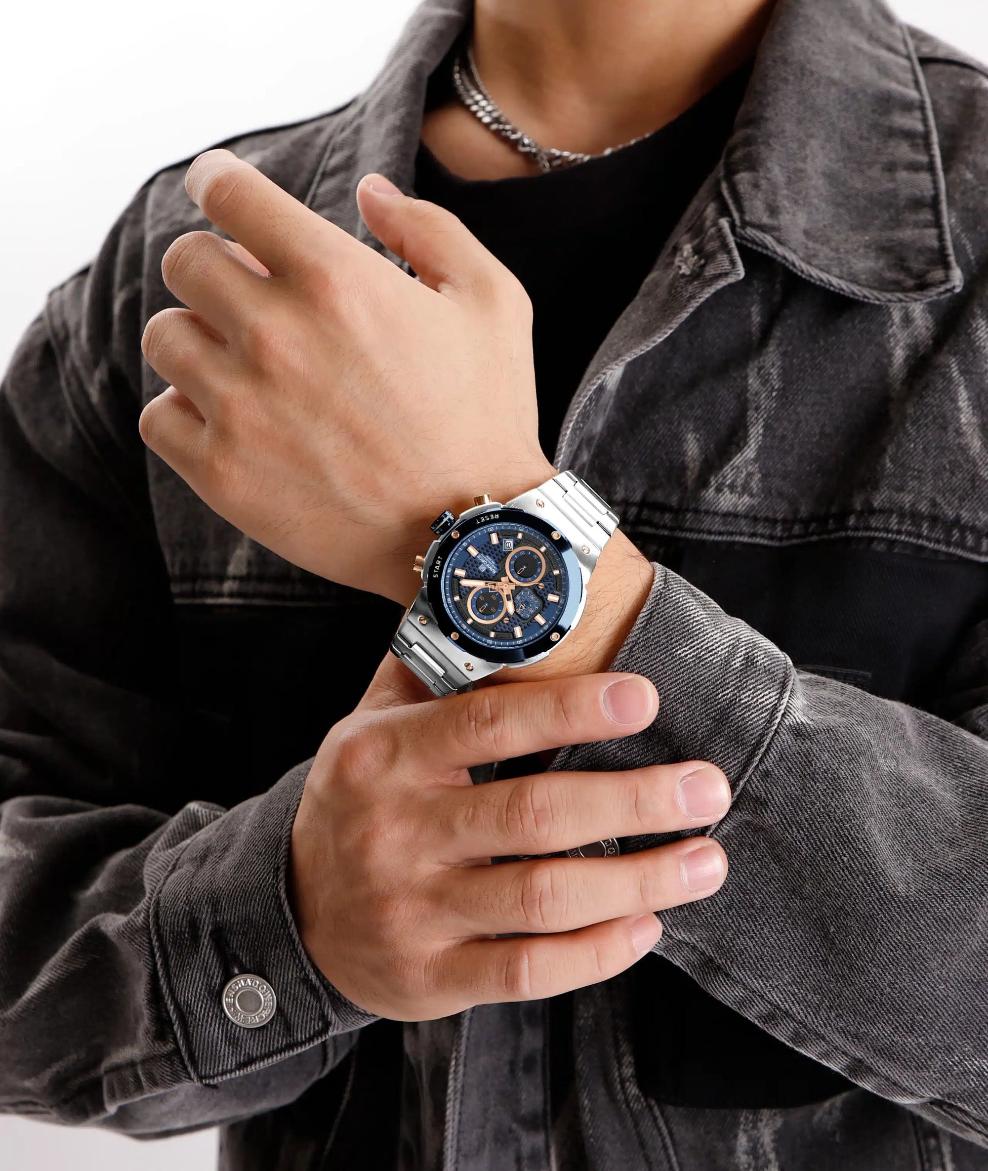 RELOJ NAVIFORCE NF8072 ORIGINAL ELEGANTEN NEGRO Y PLATEADO  | NAV-119, NAV-120, NAV-121, NAV-122 PARA HOMBRE