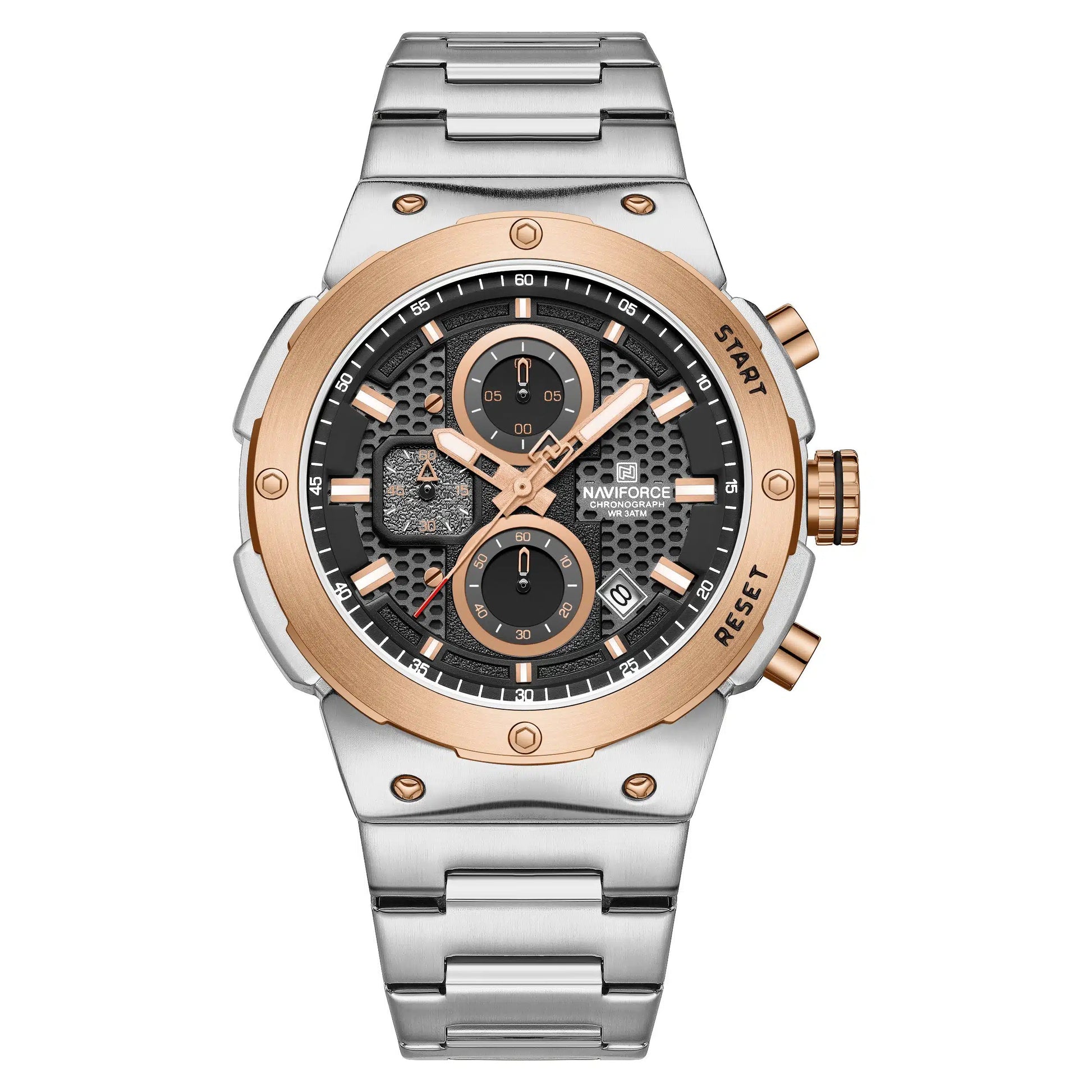 RELOJ NAVIFORCE NF8072 ORIGINAL ELEGANTEN NEGRO Y PLATEADO  | NAV-119, NAV-120, NAV-121, NAV-122 PARA HOMBRE