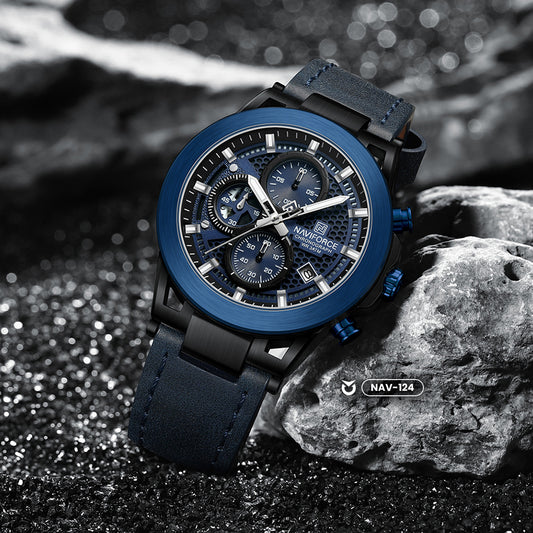 RELOJ NAVIFORCE NF8073 ORIGINAL ELEGANTEN NEGRO Y AZUL | NAV-123, NAV-124, NAV-125 PARA HOMBRE