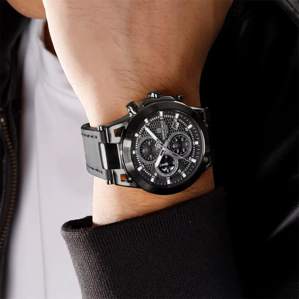 RELOJ NAVIFORCE NF8073 ORIGINAL ELEGANTEN NEGRO Y AZUL | NAV-123, NAV-124, NAV-125 PARA HOMBRE