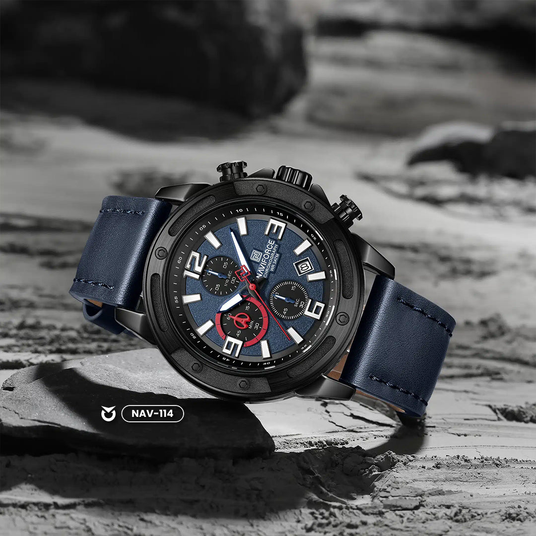 RELOJ NAVIFORCE NF 8074 ORIGINAL NEGRO Y AZUL | NAV-114, NAV-115 PARA HOMBRE