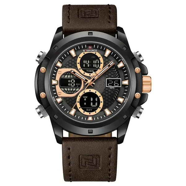 RELOJ NAVIFORCE ORIGINAL - CASUAL MARRON Y NEGRO PARA HOMBRES | NAV-92 | NAV-93
