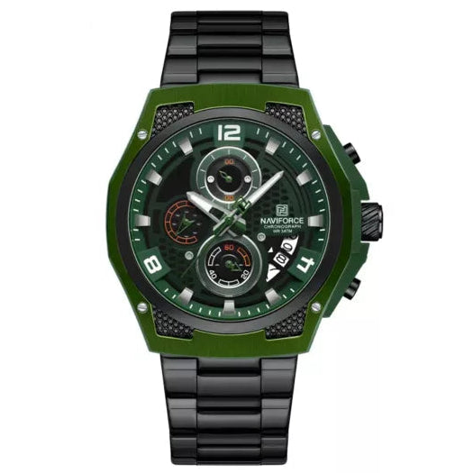 RELOJ NAVIFORCE ORIGINAL - ELEGANTENF NEGRO PLATEADO Y VERDE 8051  | NAV-105, NAV-106, NAV-107PARA HOMBRE