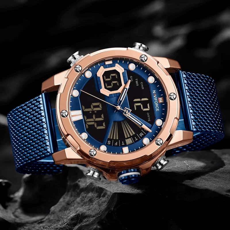 RELOJ NAVIFORCE ORIGINAL - ELEGANTE Y CASUAL - AZUL Y ORO | NAV-60 