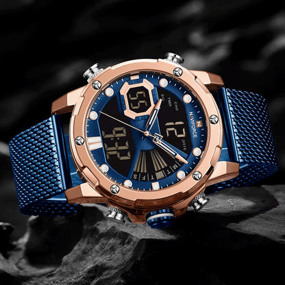 RELOJ NAVIFORCE ORIGINAL - ELEGANTE Y CASUAL - AZUL Y ORO | NAV-60 