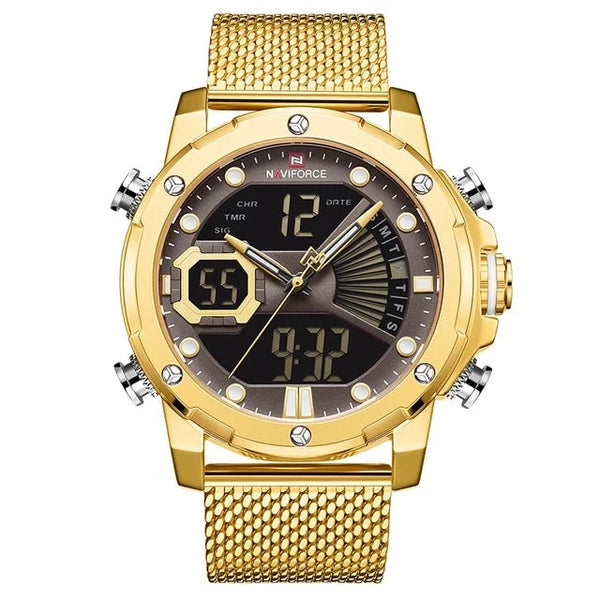 RELOJ NAVIFORCE ORIGINAL - ELEGANTE Y CASUAL - AZUL Y ORO | NAV-61