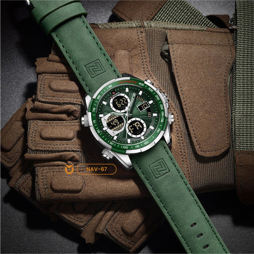 RELOJ NAVIFORCE ORIGINAL - ELEGANTE Y CASUAL - VERDE Y NEGRO  | NAV-67
