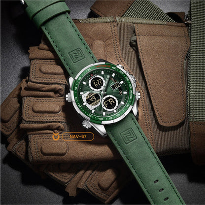 RELOJ NAVIFORCE ORIGINAL - ELEGANTE Y CASUAL - VERDE Y NEGRO  | NAV-67
