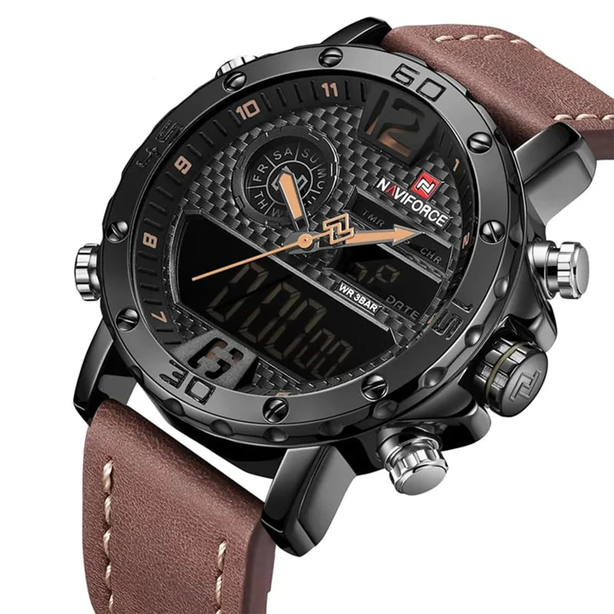 RELOJ NAVIFORCE ORIGINAL - NEGRO, MARRON PARA HOMBRE 9134 | NAV-13 | NAV-14
