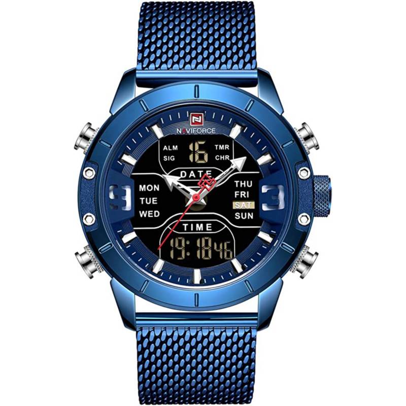 RELOJ NAVIFORCE ORIGINAL CASUAL AZUL Y NEGRO NF9153S | NAV-10 | NAV-11 (1)