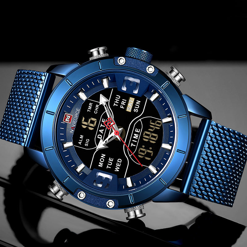 RELOJ NAVIFORCE ORIGINAL CASUAL AZUL Y NEGRO NF9153S | NAV-10 | NAV-11 (2)