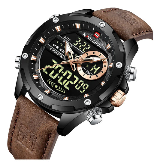 RELOJ NAVIFORCE ORIGINAL CASUAL MARRÓN Y NEGRO | NAV-112 | NAV-113 (1)