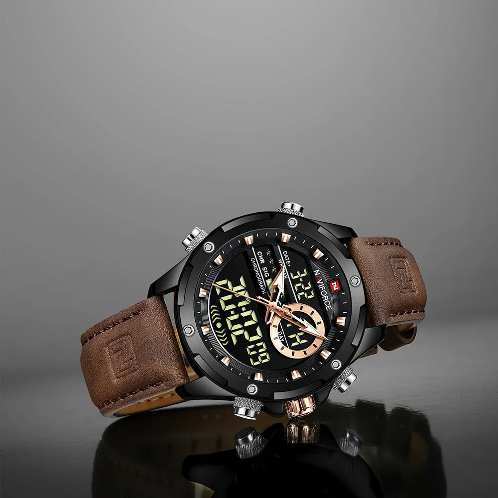 RELOJ NAVIFORCE ORIGINAL CASUAL MARRÓN Y NEGRO | NAV-112 | NAV-113 (2)