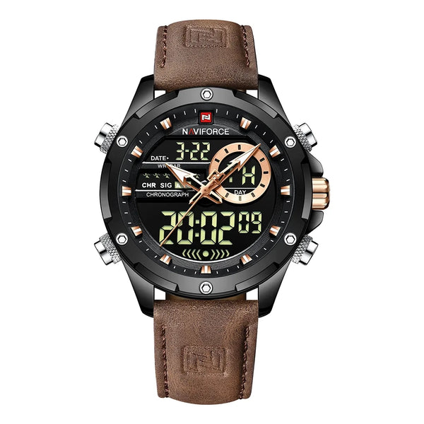 RELOJ NAVIFORCE ORIGINAL CASUAL MARRÓN Y NEGRO | NAV-112 | NAV-113