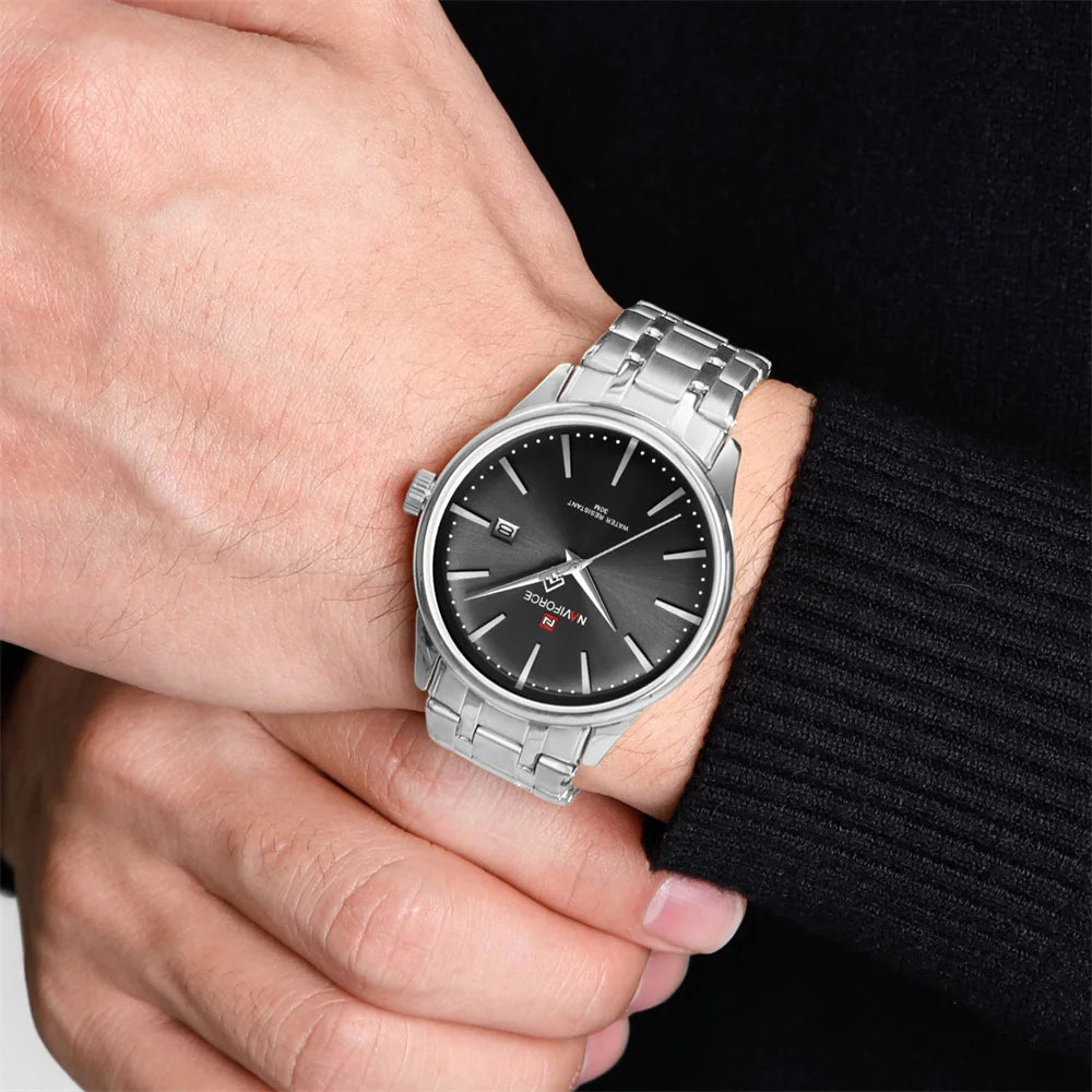RELOJ NAVIFORCE ORIGINAL ELEGANTE PLATEADO | NAV-140, NAV-141, NAV-142 PARA HOMBRE
