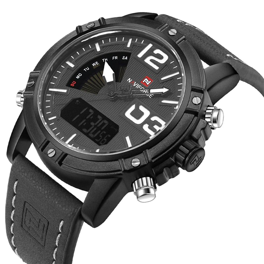 RELOJ NAVIFORCE ORIGINAL ELEGANTE Y CASUAL MARRÓN Y NEGRO | NAV-16 | NAV-108 para hombre (5)