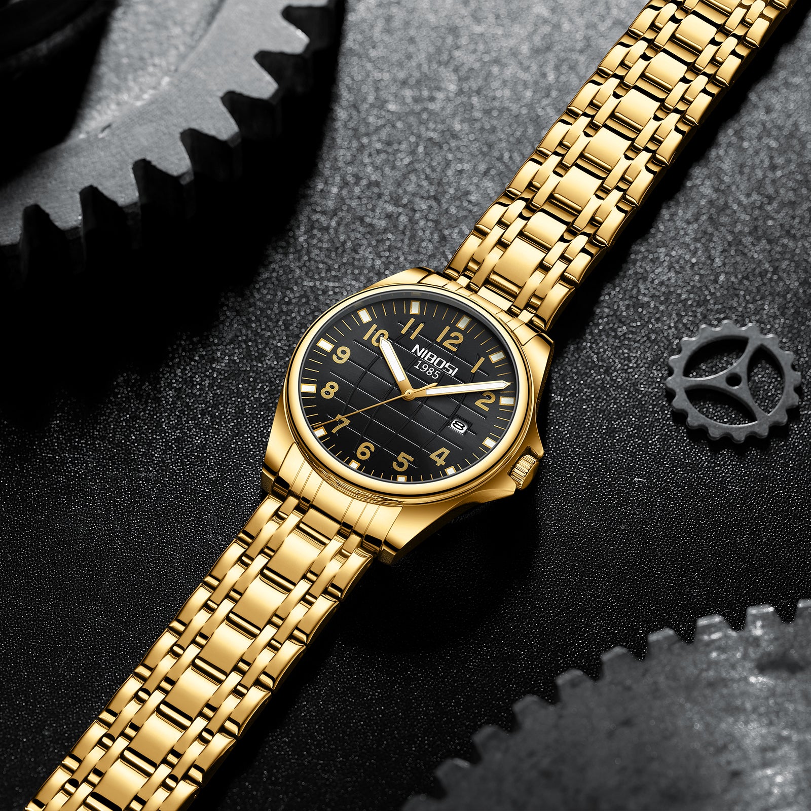 RELOJ NIBOSI ORIGINAL - ELEGANTE ACERO GOLDEN | NIB-12 (3)
