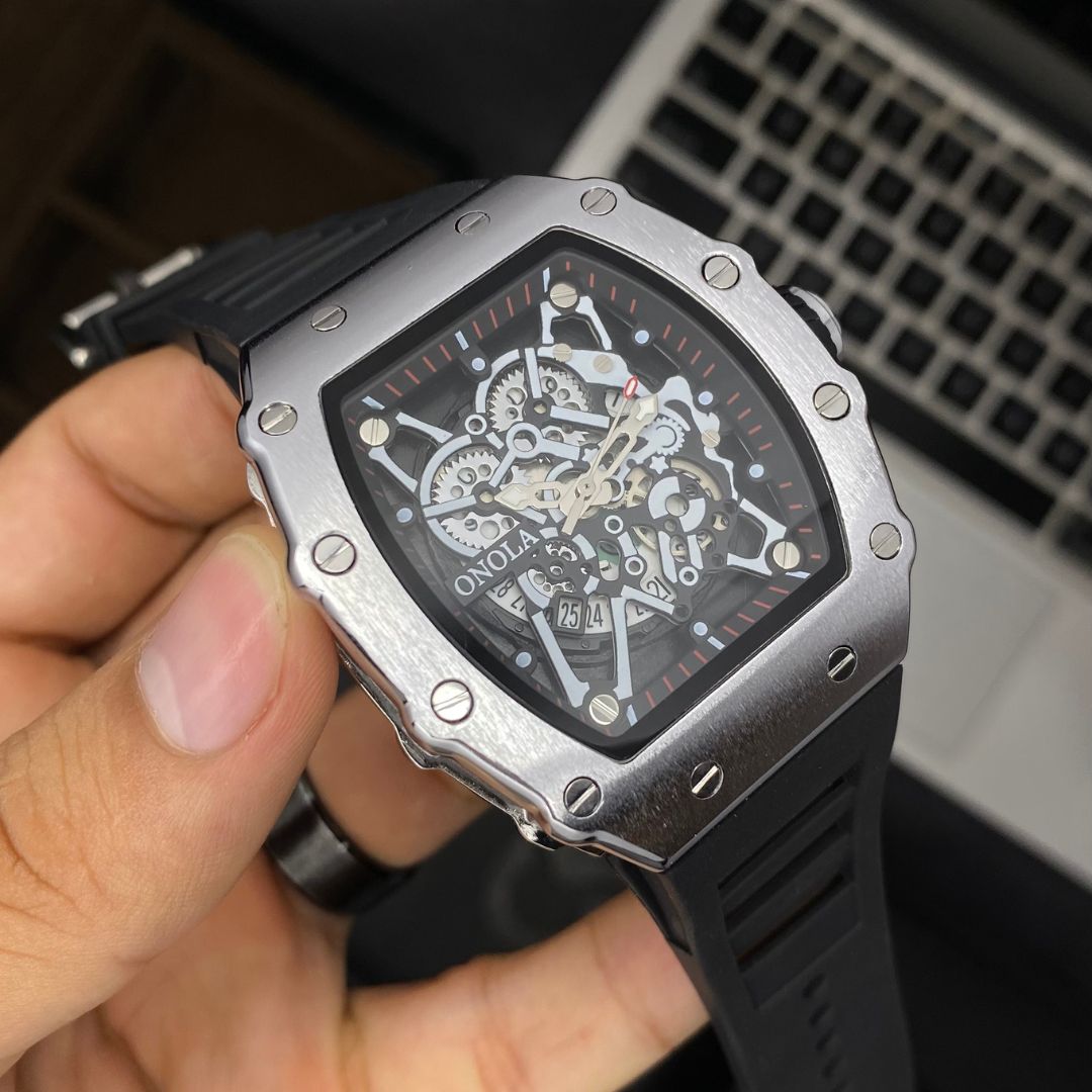 RELOJ ONOLA ORIGINAL CASUAL NEGRO GRIS | ONO-10 | ONO-11 (5)
