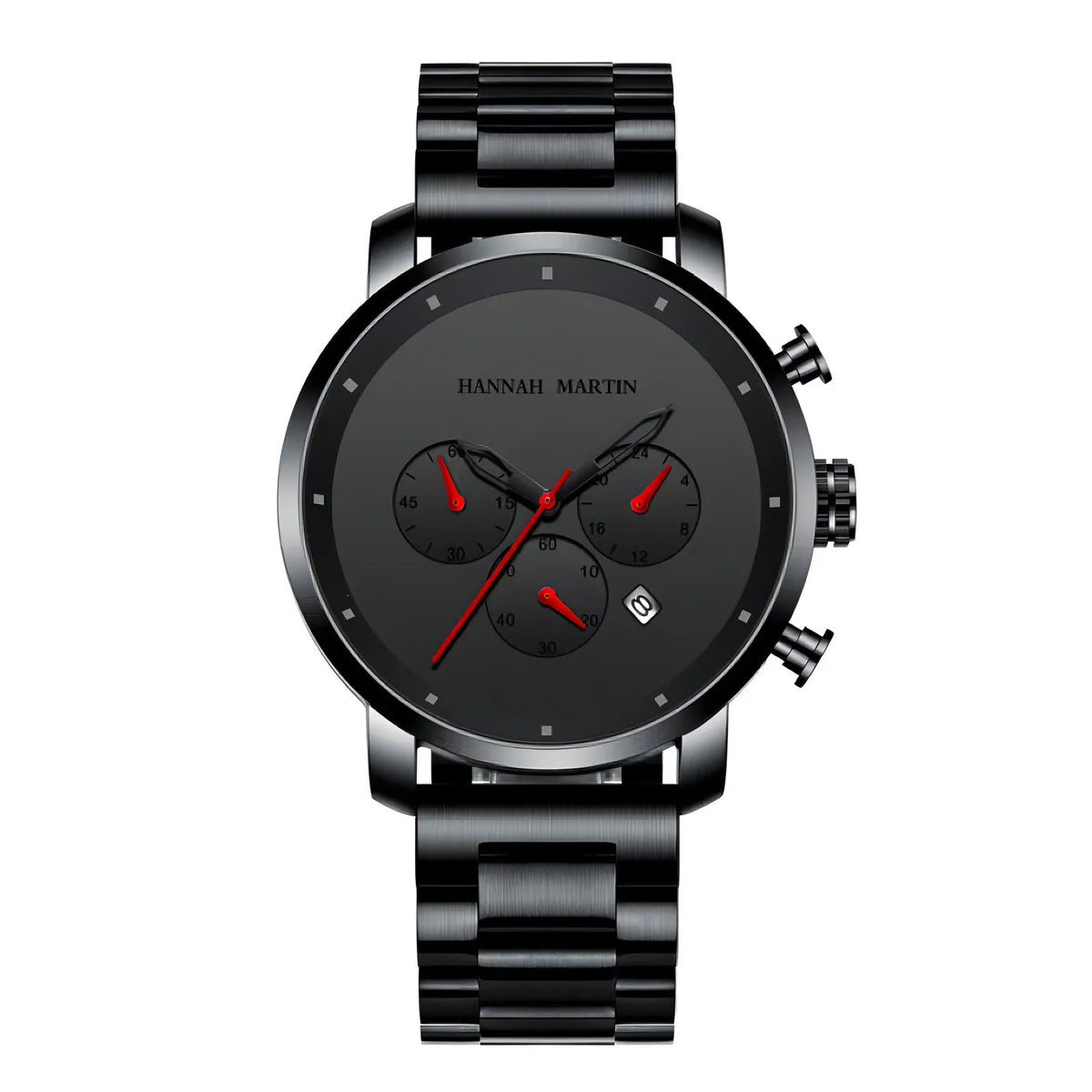 RELOJ ORIGINAL HANNAH MARTIN - CASUAL Y ELEGANTE - NEGRO - ROJO | HAN-66
