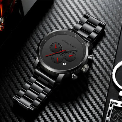 RELOJ ORIGINAL HANNAH MARTIN - CASUAL Y ELEGANTE - NEGRO - ROJO | HAN-66 (2)