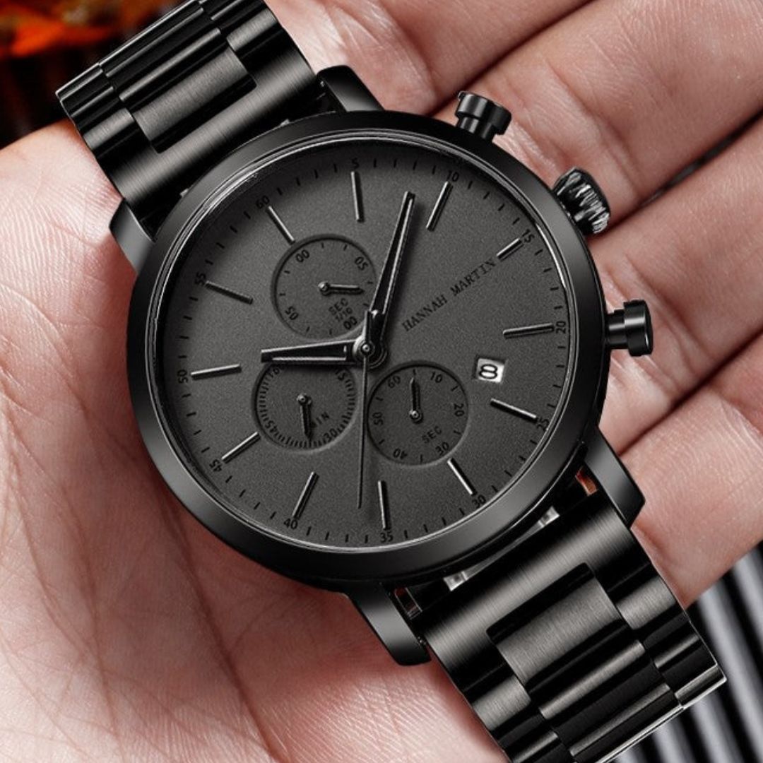 RELOJ ORIGINAL HANNAH MARTIN - ELEGANTE Y CASUAL - BLACK COMPLETO | HAN-61 (4)