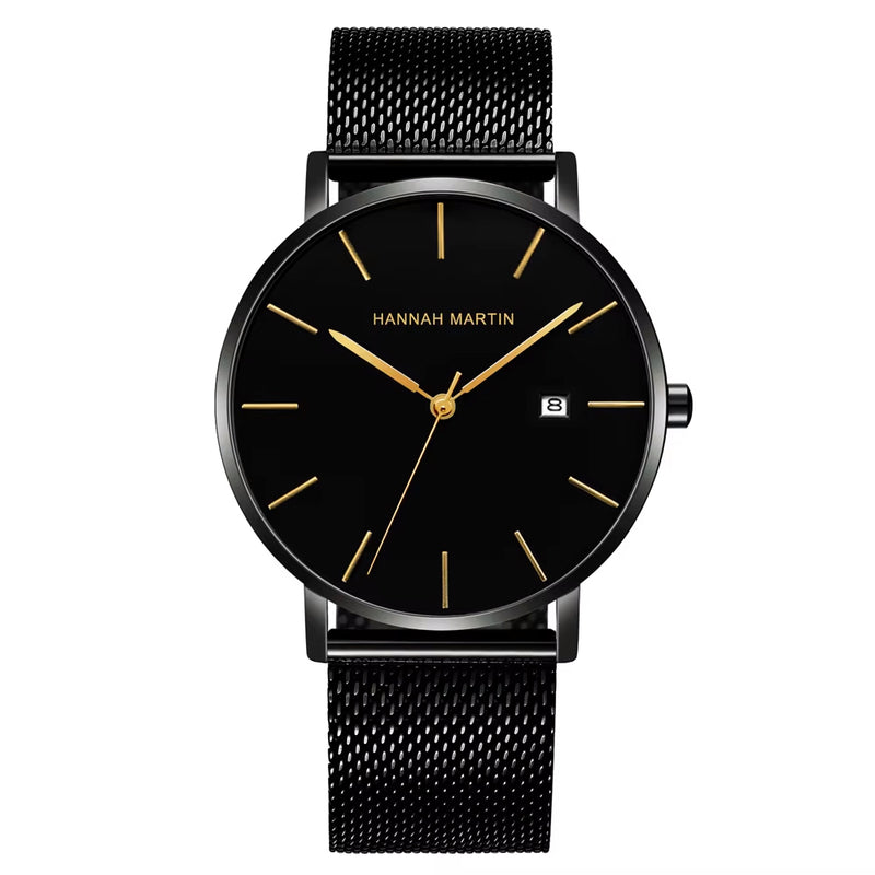 RELOJ ORIGINAL HANNAH MARTIN - ELEGANTE Y CASUAL - NEGRO,  AZUL Y DORADO | HAN-85 | HAN-86 | HAN-87 | HAN-84 PARA HOMBRE
