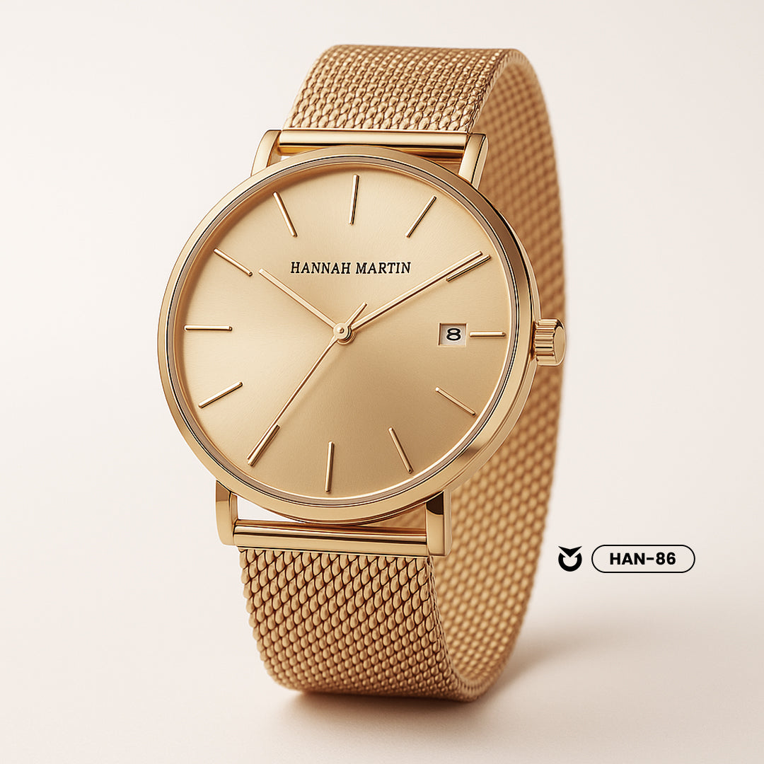 RELOJ ORIGINAL HANNAH MARTIN - ELEGANTE Y CASUAL - NEGRO,  AZUL Y DORADO | HAN-85 | HAN-86 | HAN-87 | HAN-84 PARA HOMBRE